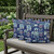 Set of Three Blue Gray And Off White Elephant Indoor Outdoor Throw Pillow
