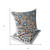 Set of Two Gray Orange And White Peacock Floral Indoor Outdoor Throw Pillow