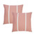 Set of Two 20" Pink And Off White Striped Recycled Poly Linen Throw Pillows
