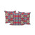 Set of Three Red And Yellow Abstract Indoor Outdoor Throw Pillow