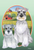 Schnauzer Grey Uncropped- Tomoyo Pitcher Van Gogh Garden Flag