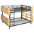 Black Full Over Full Wood And Metal Bunk Bed With Storage