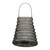 11" Black Abstract Iron Tabletop Lantern Candle Holder