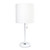 20" White Metal Table Lamp LED With White Drum Shade