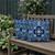 Set of Three Blue And Green Floral Indoor Outdoor Throw Pillow