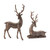 Set of Two Brown Polyresin Deer Figurine