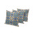 Set of Three Blue Purple And Peach Floral Indoor Outdoor Throw Pillow