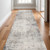 17' Runner Navy Blue Beige And Gray Abstract Runner Rug