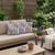 Set of Three Light Green White And Purple Botanical Indoor Outdoor Throw Pillow