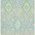 5' X 8' Mint Green Teal And Lavender Oriental Washable Area Rug With UV Protection