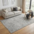 5' X 8' Gray And Ivory Abstract Washable Area Rug With UV Protection