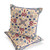 Set of Two Beige Indigo And Red Botanical Indoor Outdoor Throw Pillow