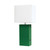 21" Green Faux Leather USB Table Lamp LED With White Shade