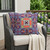 Set of Two Purple And Orange Floral Indoor Outdoor Throw Pillow