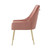 Set of Two Blush And Gold Upholstered Velvet Dining Side Chairs