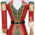 Set of Two Red Green And Black Polyresin Tabletop Sculpture
