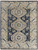 4' X 6' Blue and Ivory Wool Geometric Hand Knotted Area Rug With Fringe