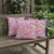 Set of Three Pink Peacock Indoor Outdoor Throw Pillow