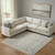 8' X 10' Beige And Blue Floral Medallion Distressed Area Rug With Fringe