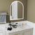 35" Silver Arch Lighted Frameless Bathroom Vanity Mirror