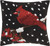 18" X 18" Brown Red And White Blown Seam Polyester Throw Pillow