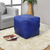 Solid Handmade Goat Leather Square Pouf (Recycled Cotton Fill)