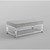 47" Light Gray and Silver Wood and Acrylic Frame Coffee Table With Two Drawers