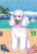 Poodle White- Tomoyo Pitcher Van Gogh Garden Flag