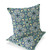 Set of Two Green And Cream Floral Indoor Outdoor Throw Pillow