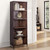 71" Brown Wood Four Tier Etagere Bookcase