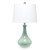 26" Aqua Ceramic Novelty Table Lamp With White Drum Shade