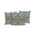 Set of Three Blue Cream And Orange Floral Indoor Outdoor Throw Pillow