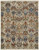 6' X 9' Ivory Blue and Brown Wool Ikat Hand Knotted Area Rug With Fringe