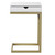 26" White and Gold Wood and Stainless Steel Frame End Table With Drawer And USB Port
