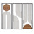 Set of Three Black White And Brown Geometric Metal And Wood Hanging Dimensional Sculptures