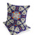 Set of Two Cream Gray Indigo Light Blue And Orange Floral Indoor Outdoor Throw Pillow