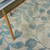 6' X 9' Ivory And Turquoise Botanical Leaves Area Rug