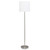 57" White Metal Floor Lamp With White Fabric Drum Shade