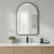 36" Black Metal Arch Framed Bathroom Vanity Mirror