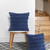 Set of Two 20" Blue And Cobalt Striped Cotton Throw Pillows