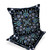 Set of Two Black Gray And Blue Botanical Indoor Outdoor Throw Pillow