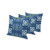 Set of Three Blue Sage And Off White Abstract Indoor Outdoor Throw Pillow