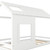 White Wood Twin House Bed