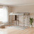 Silver Slat Metal Full Double Loft Bed with Desk