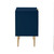 24" Navy Blue and Gold Wood and Stainless Steel End Table With Two Drawers