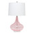 24" Pink And Clear Glass Novelty Table Lamp With White Drum Shade