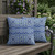 Set of Two Blue Navy Blue And Cream Botanical Indoor Outdoor Throw Pillow