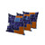 Set of Three Navy Blue Red And Blue Geometric Indoor Outdoor Throw Pillow