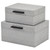 Set of Two Gray Wood Hand Painted Decorative Box