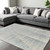 12' X 15' Blue Ivory And Silver Abstract Hand Knotted Distressed Area Rug